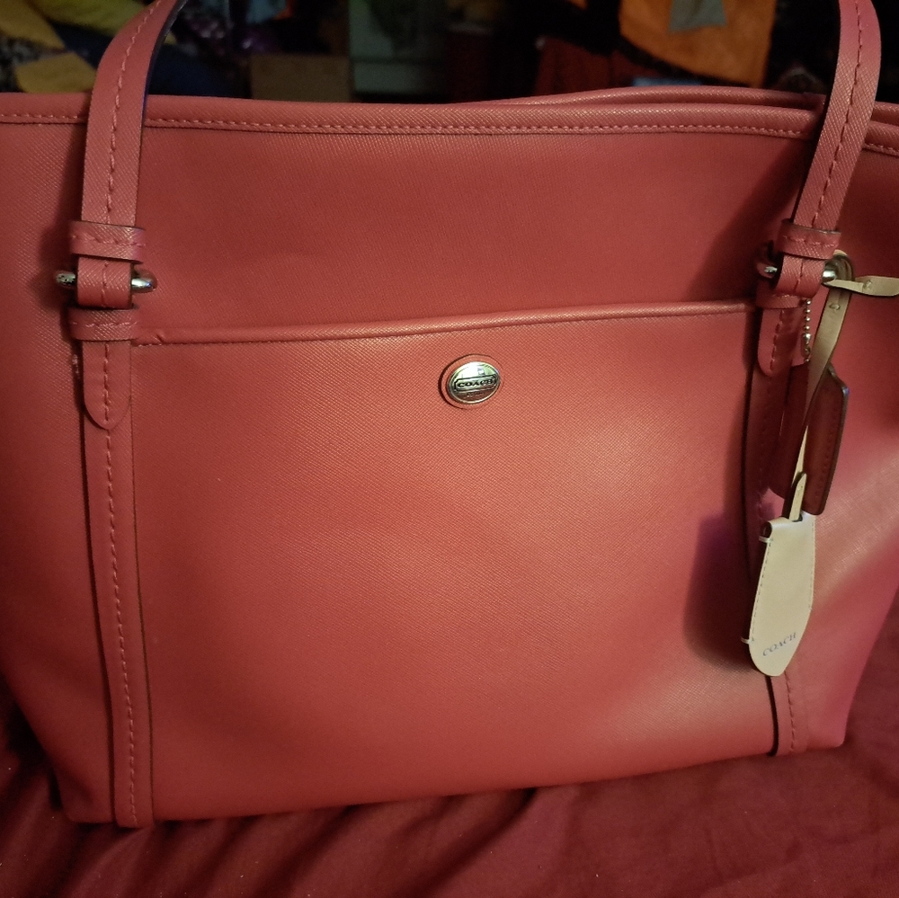 Hot pink coach tote